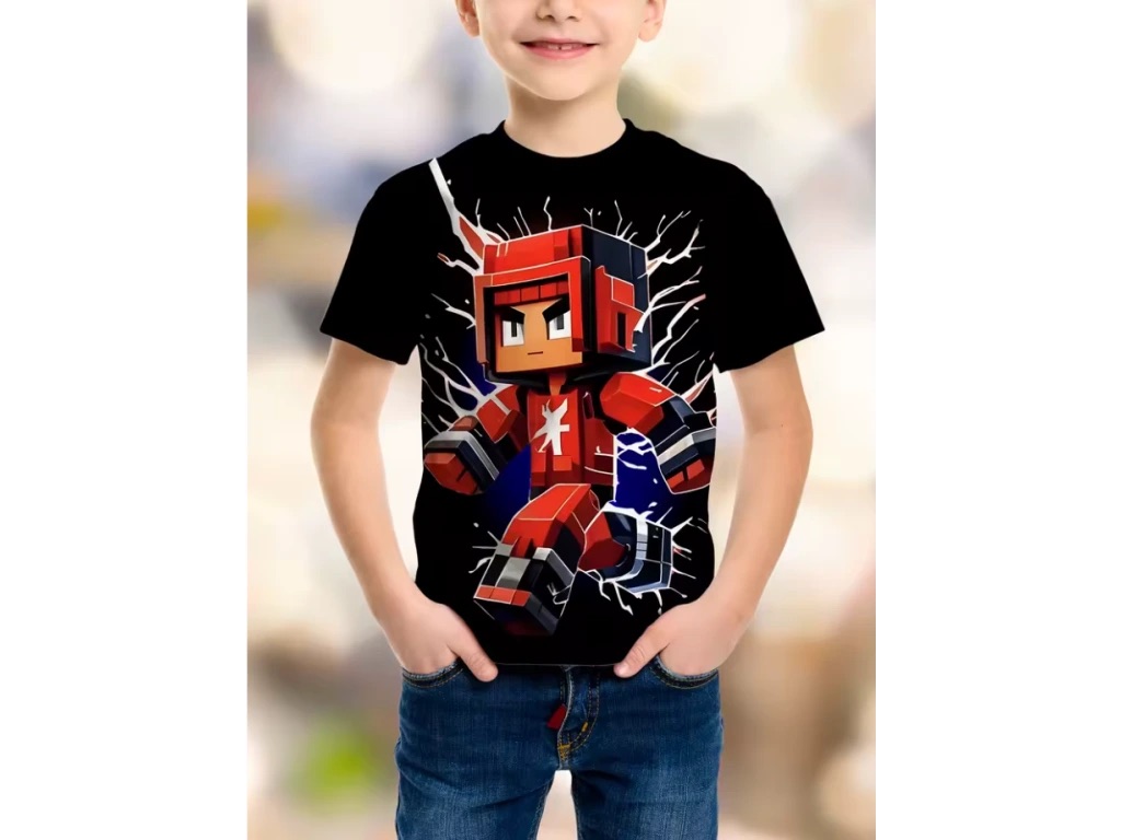 Dětské pohodlné tričko Minecraft postavy 1